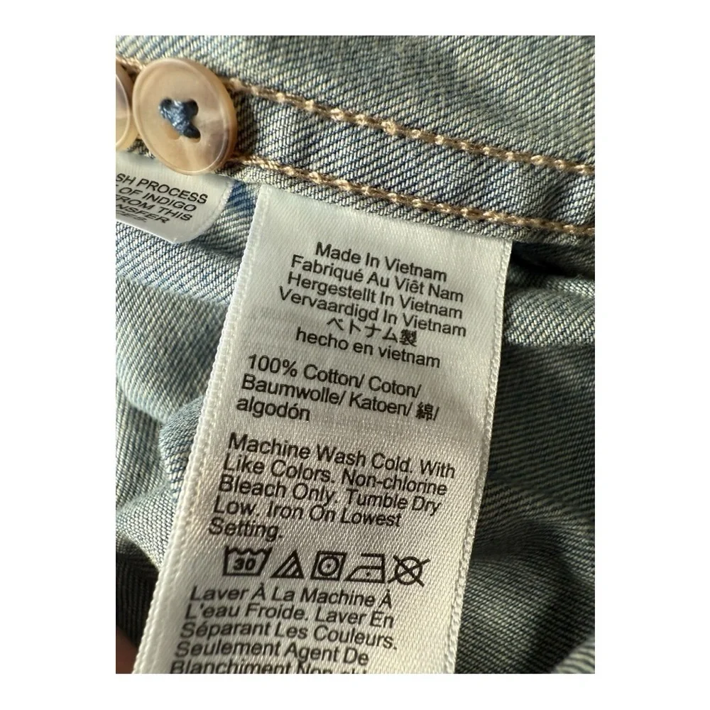 J Crew Chambray Button Down Relaxed Fit Denim Faux Pocket Shirt NEW‎ BY725